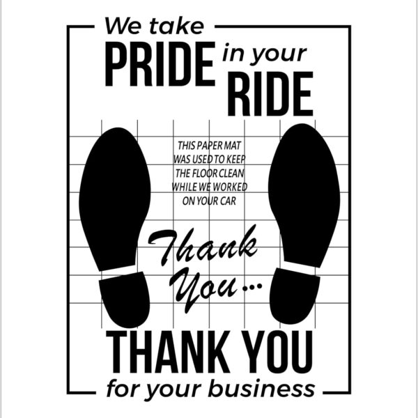 White Car Paper Floor Mats